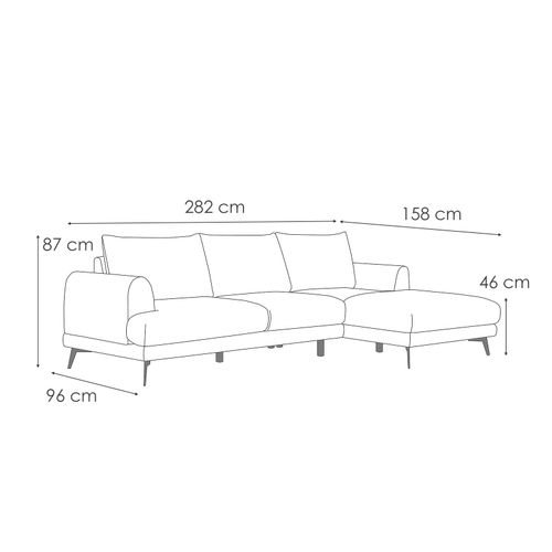 Canapé D'angle Droit Adria 4 Places  Tissu Vert