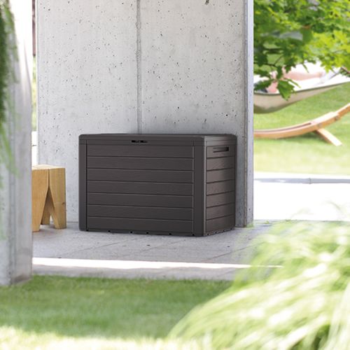 Coffre En Plastique Effet Bois Marron 280l