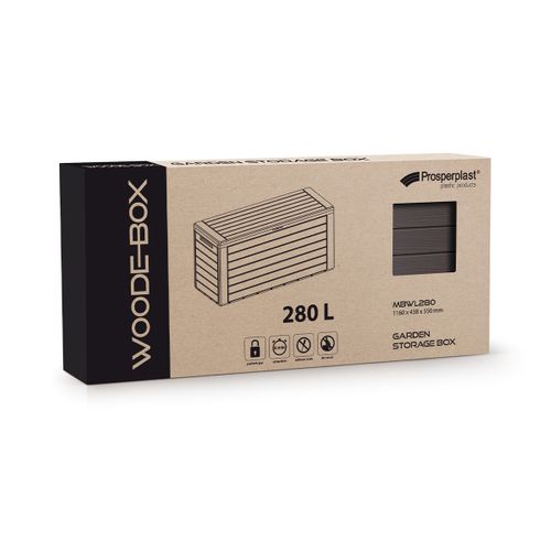 Coffre En Plastique Effet Bois Marron 280l