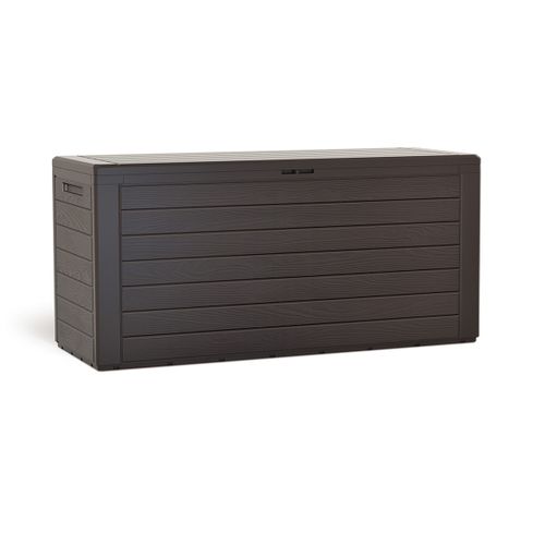 Coffre En Plastique Effet Bois Marron 280l