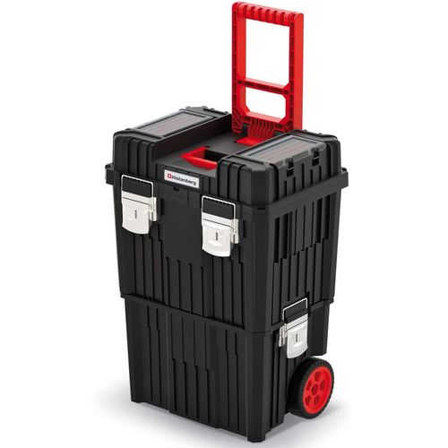 Boîte À Outils À Roulettes Pour Atelier Avec Fermetures À Serrage Modulaire 45x36x64 Cm