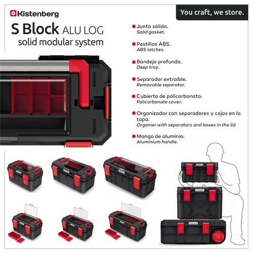 Boîte À Outils Avec Porte-outils Avec Compartiments - 45x28x26,4 Cm