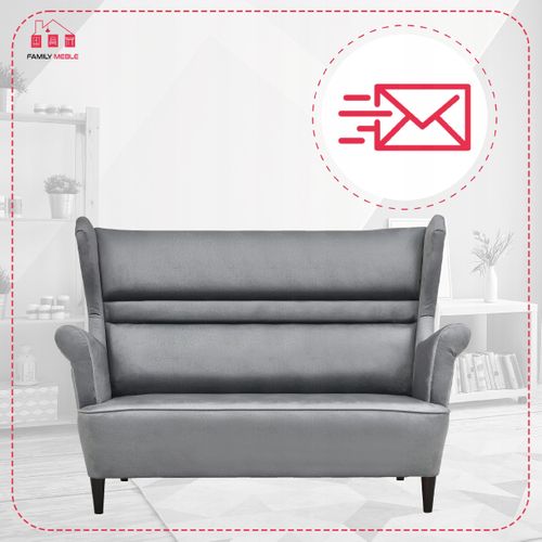 Canapé à Oreilles Zoja, Au Style Scandinave, Non Convertible, Gris