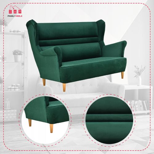 Canapé à Oreilles Zoja, Scandinave, Non Convertible, Vert