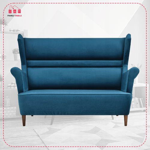 Canapé Zoja Scandinave à Oreilles, Non Convertible, Bleu