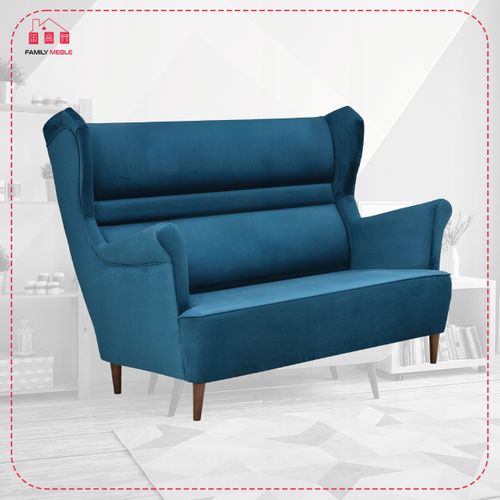 Canapé Zoja Scandinave à Oreilles, Non Convertible, Bleu