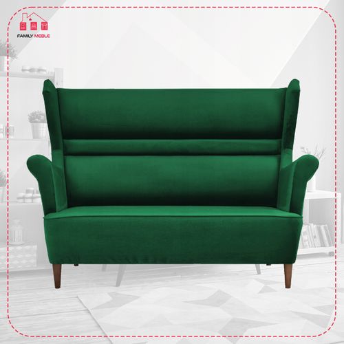 Zoja — Canapé Scandinave à Oreilles, Non Convertible, Vert Bouteille