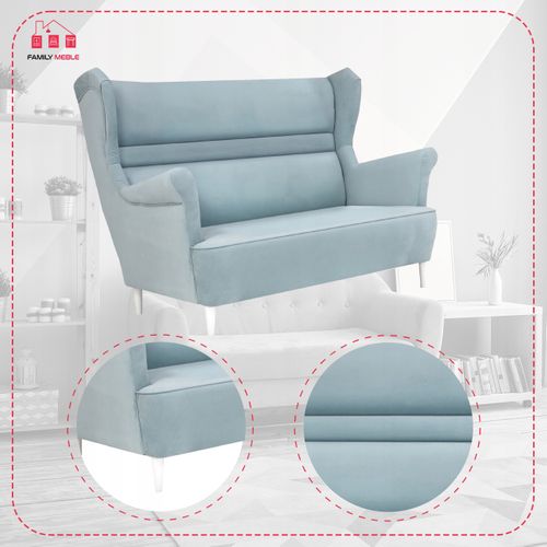 Zoja — Canapé Scandinave à Oreilles, Non Convertible, Bleu