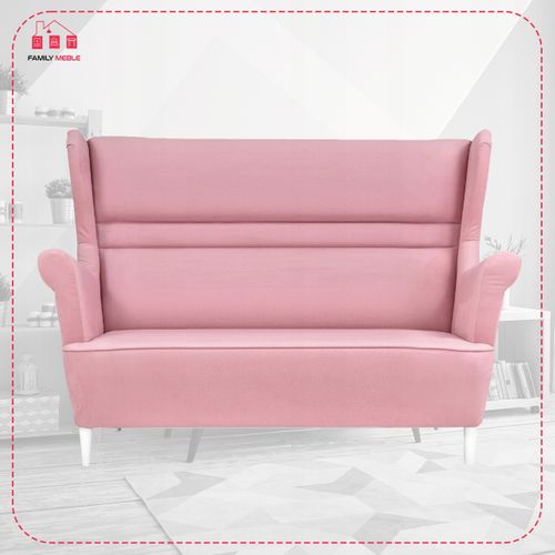 Canapé Scandinave à Oreilles Zoja, Non Convertible, Rose Poudré