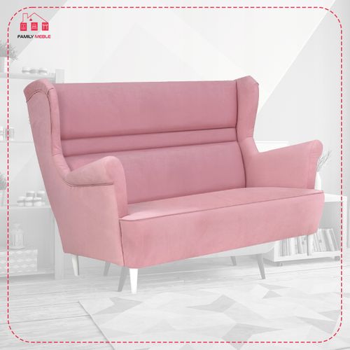 Canapé Scandinave à Oreilles Zoja, Non Convertible, Rose Poudré