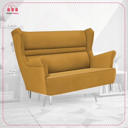 Canapé / Sofa à Oreilles Zoja — Style Scandinave, Non Convertible, Jaune Doré