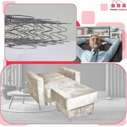 Grand Pouf‑siège Alicja — Coffre De Rangement, Ressorts Bonell, Beige