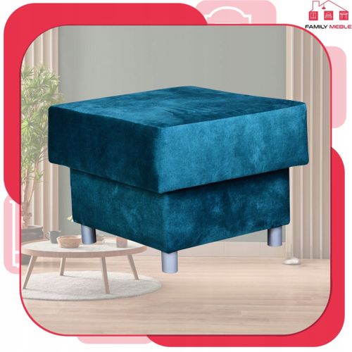 Grand Pouf Siège Alicja De — Coffre De Rangement, Ressorts Bonell, Turquoise