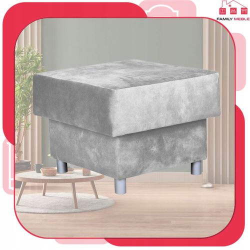 Grand Pouf D'assise Alicja Doté D'un Coffre De Rangement Et De Ressorts Bonell — Gris