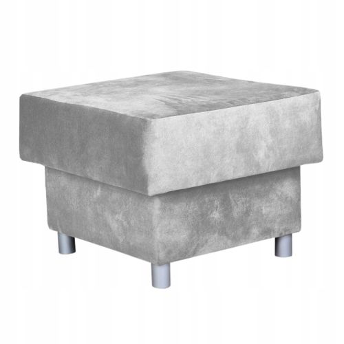 Grand Pouf D'assise Alicja Doté D'un Coffre De Rangement Et De Ressorts Bonell — Gris