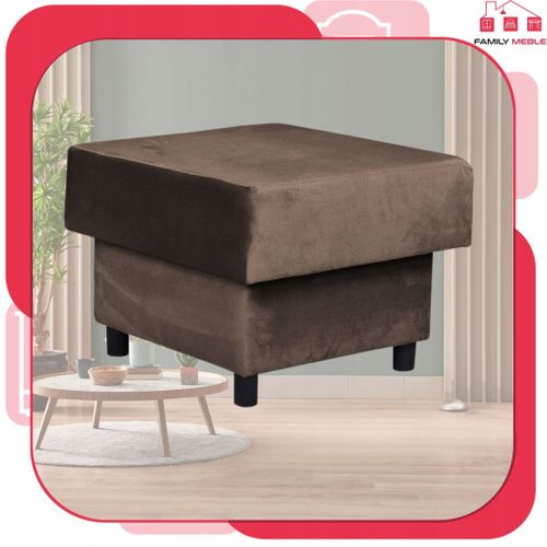 Grand Pouf/siège Alicja Avec Coffre De Rangement Et Ressorts Bonell, Marron