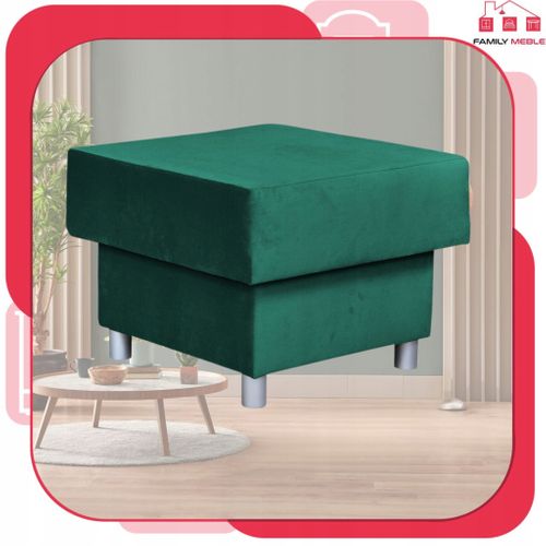 Alicja - Grand Pouf Ottoman Avec Coffre De Rangement, Ressorts Bonnell, Vert