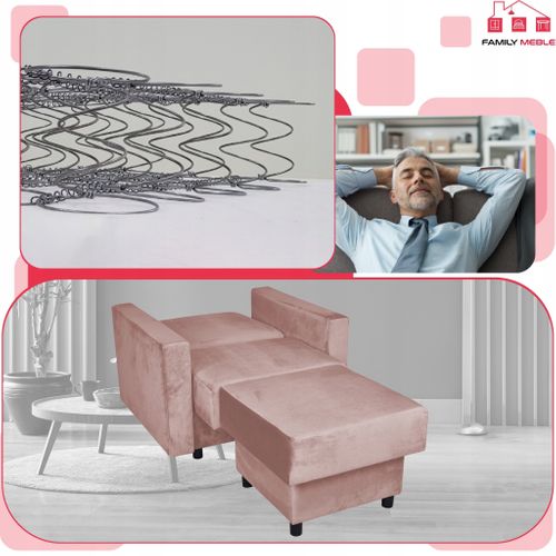 Alicja - Grand Pouf Ottoman Avec Coffre De Rangement Et Ressorts Bonnell, Lilas