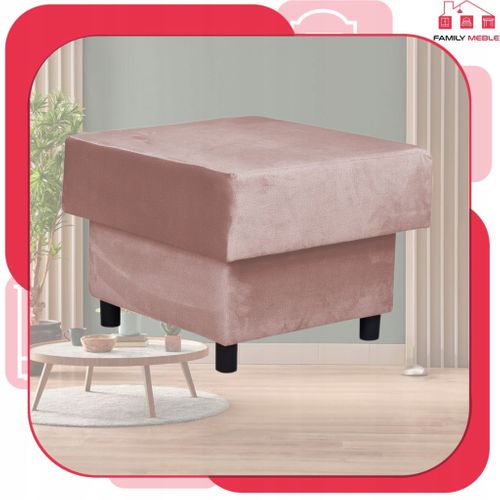 Alicja - Grand Pouf Ottoman Avec Coffre De Rangement Et Ressorts Bonnell, Lilas