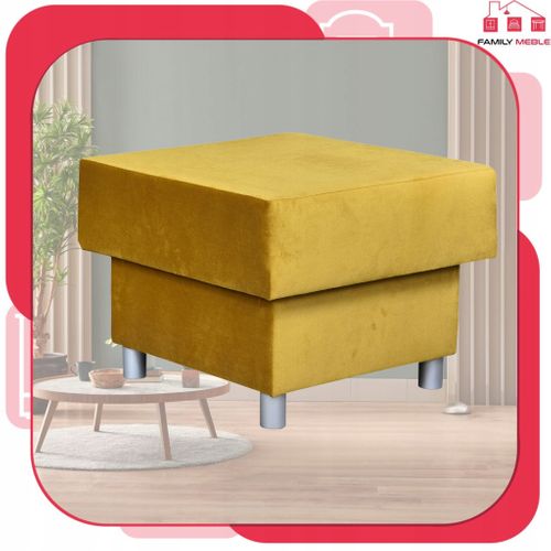 Grand Pouf‑siège Alicja Avec Coffre De Rangement Et Ressorts Bonell — Jaune