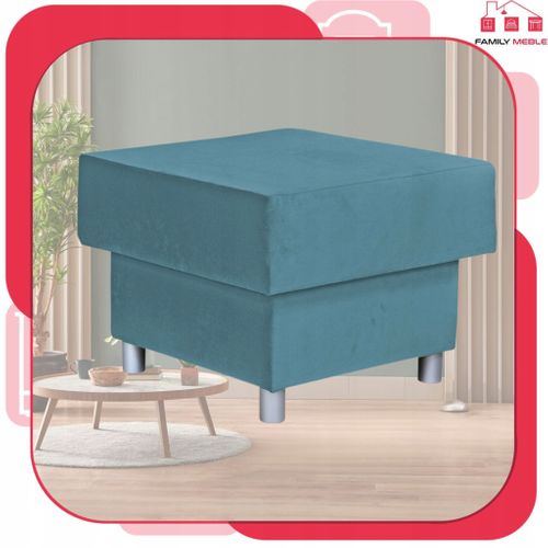 Alicja — Grand Pouf‑siège Avec Coffre De Rangement Et Ressorts Bonnell, Turquoise