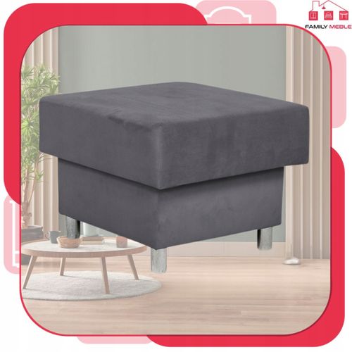 Grand Pouf‑siège Alicja Doté D'un Coffre De Rangement Et De Ressorts Bonell — Gris