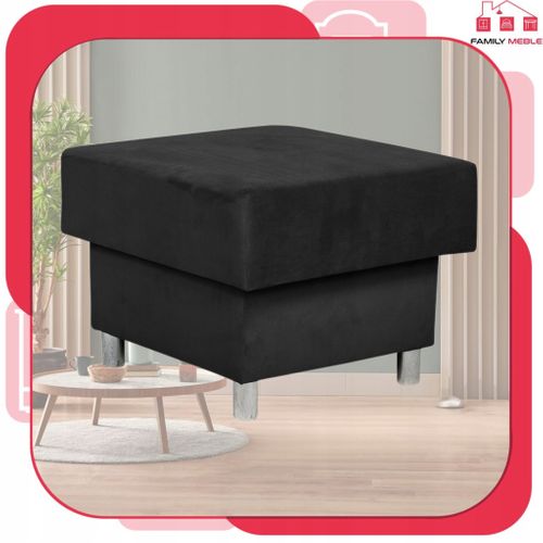 Grand Pouf Alicja — Siège Avec Coffre De Rangement Et Ressorts Bonell, Noir
