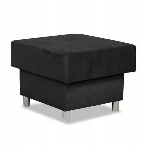 Grand Pouf Alicja — Siège Avec Coffre De Rangement Et Ressorts Bonell, Noir