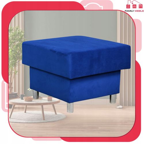 Alicja — Grand Pouf‑siège Avec Coffre De Rangement Et Ressorts Bonell, Bleu