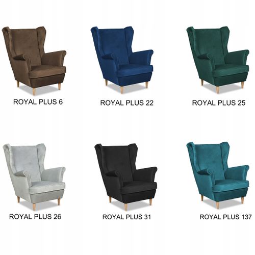 Fauteuil à Oreilles Angelo Style Scandinave, Velours Noir Capitonné