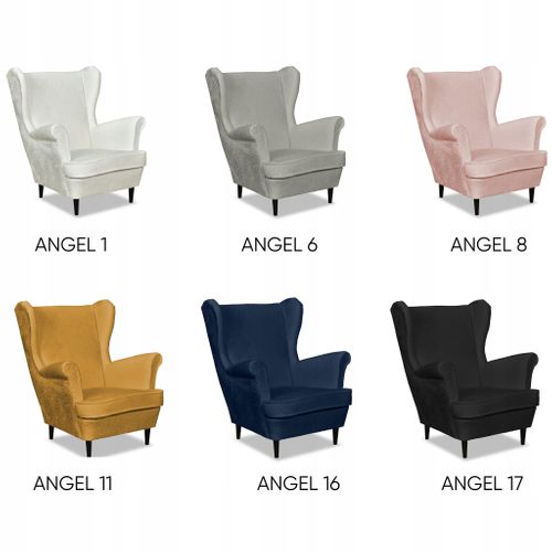 Fauteuil à Oreilles Bella, Style Scandinave, Velours Gris Clair, Idée Cadeau