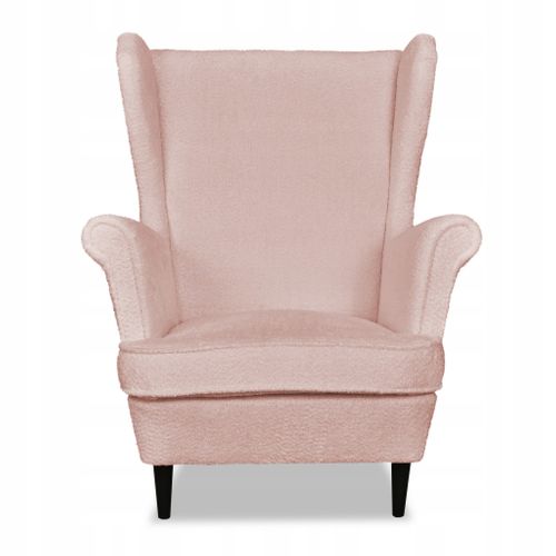 Fauteuil à Oreilles Scandinave Bella, Rose Pâle / Rose Poudré, Pro