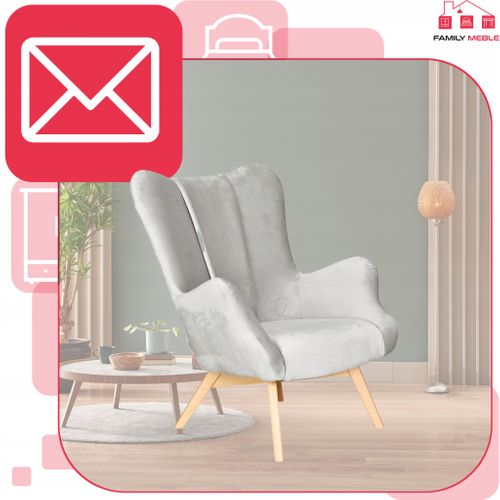 Fauteuil Scandinave à Oreilles Vika, Coque Profilée Au Style Coquille, Gris Clair