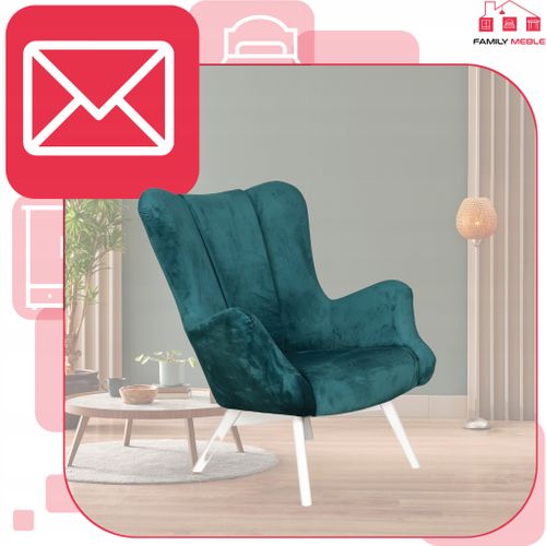 Fauteuil Scandinave à Oreilles Vika, Au Style Coquille Profilé, Bleu Turquoise