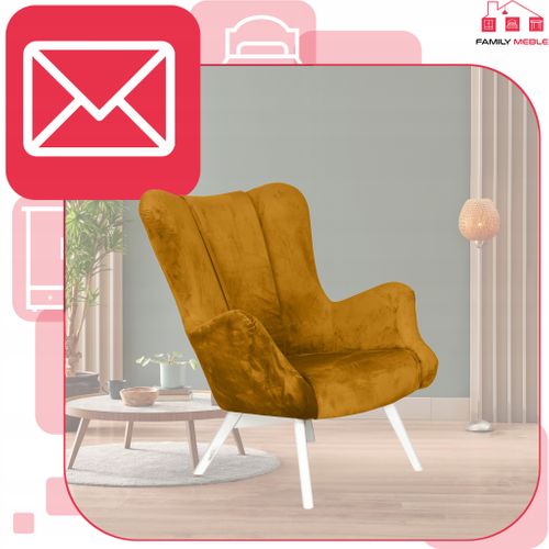 Fauteuil Scandinave à Oreilles Vika, Coque Profilée En Forme De Coquillage, Jaune Doré