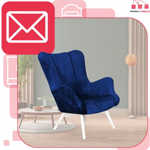 Fauteuil Scandinave à Oreilles Vika — Bleu Indigo, Cobalt, Bleuet