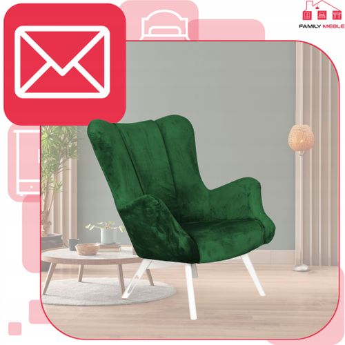 Fauteuil Scandinave à Oreilles Vika — Style Coquillage, Profilé, Vert