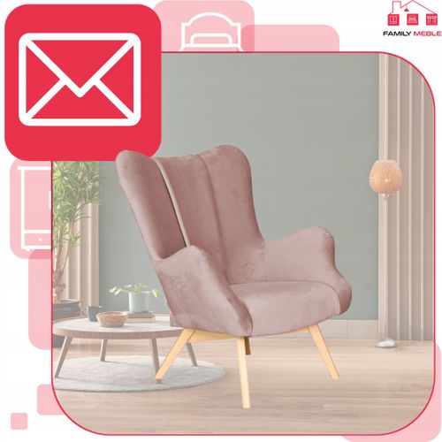 Fauteuil Scandinave à Oreilles Vika — Coque Profilée En Forme De Coquille, Rose Lilas