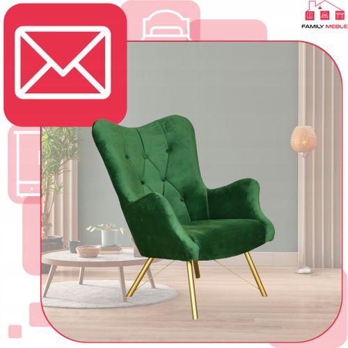 Fauteuil Scandinave Luna à Oreilles, Capitonné à Motif Coquille, En Velours Vert