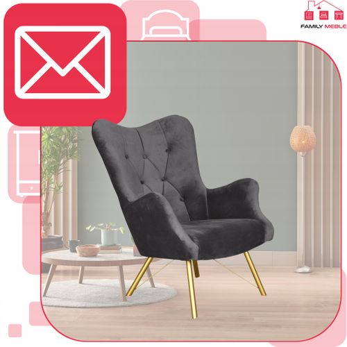 Fauteuil Scandinave Luna à Oreilles, Capitonné à Motif Coquille - Brun Foncé