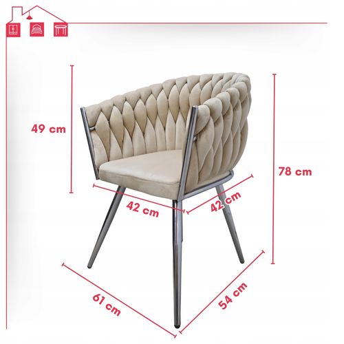 Fauteuil Tilo En Velours Beige — Siège Décoratif Autoportant