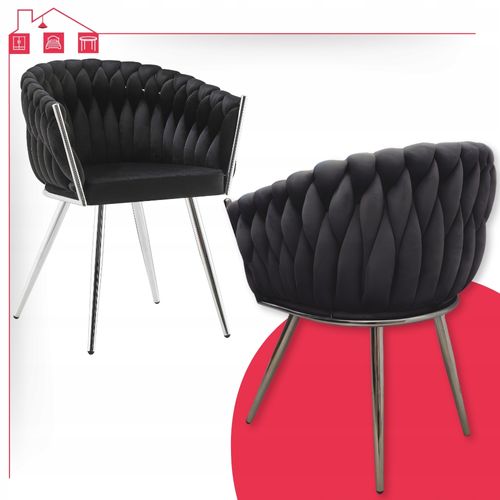 Chaise Tilo Noire Avec Accoudoirs — Fauteuil Autoportant