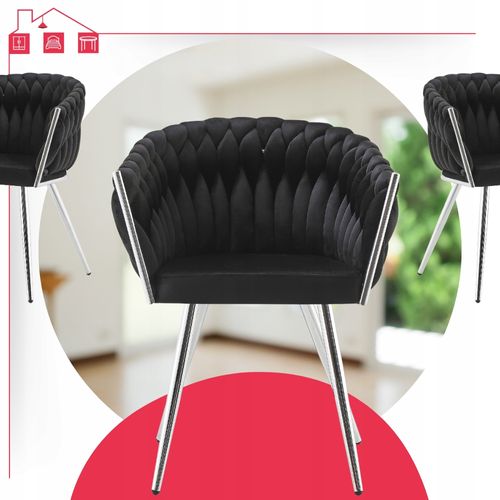 Chaise Tilo Noire Avec Accoudoirs — Fauteuil Autoportant