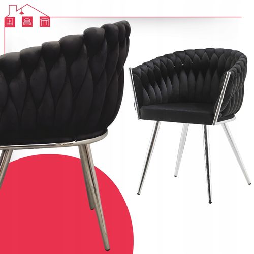 Chaise Tilo Noire Avec Accoudoirs — Fauteuil Autoportant