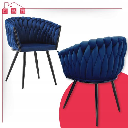 Chaise à Accoudoirs Tilo — Fauteuil Indépendant Bleu Marine