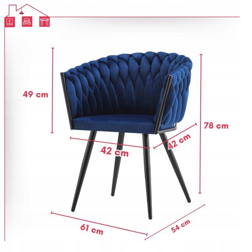 Chaise à Accoudoirs Tilo — Fauteuil Indépendant Bleu Marine