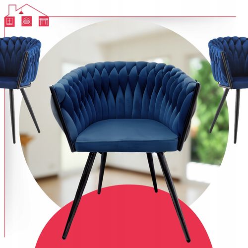 Chaise à Accoudoirs Tilo — Fauteuil Indépendant Bleu Marine