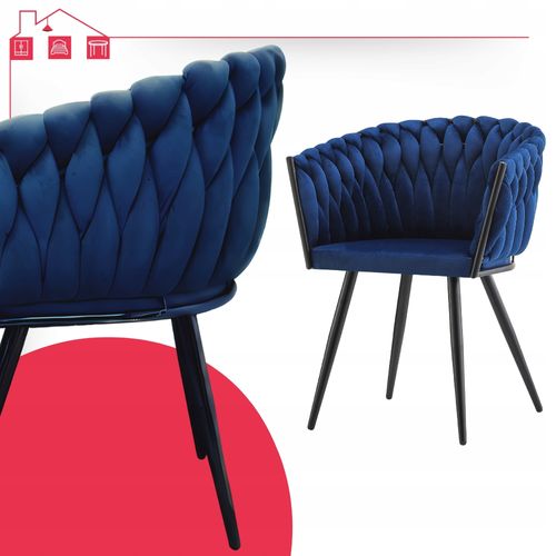 Chaise à Accoudoirs Tilo — Fauteuil Indépendant Bleu Marine