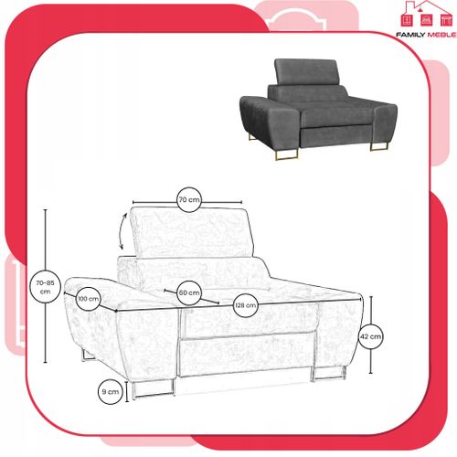 Bosso — Fauteuil Relax De Salon En Velours Gris, Appuie‑tête Réglable