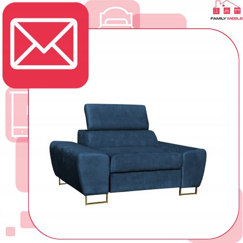 Fauteuil De Relaxation Bosso En Velours Bleu Marine Pour Le Salon, Appui‑tête Réglable